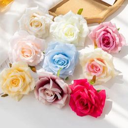 Fleurs décoratives simulation haut de gamme 10 cm Silk Rose Head Diy Flower Headwear Accessoires de mariage Décoration de maison créative