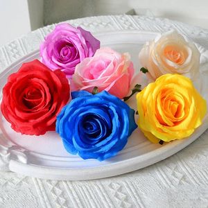 Decoratieve bloemen Hoogwaardige 10 -stks 10 cm Silk Big Roses Heads Artificial Flower Diy Garland Scrapbook Accessoires Wedding Home Decoratie