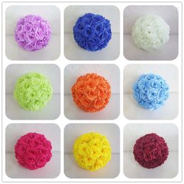 Flores decorativas de alta qualidade 15cm seda artificial rosa flor bola para casamento mariage festa natal diy decoração casa suprimentos