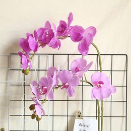 Decoratieve bloemen Hoogwaardige kunstmatige vlinder orchidee Real Touch Latex Silk Bouquet Long Branch Phalaenopsis Wedding Home Party Decor