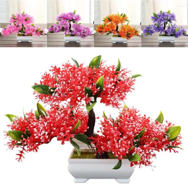 Fleurs décoratives de haute qualité bonsaï artificielles plantes en pot à fleur et bureau fuchsia full pot hauteur de haute qualité en faux