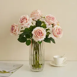 Fleurs décoratives de haute qualité Big Rose Wedding Déco Fleur artificielles artificiel artificiel artificiel flor artificialles