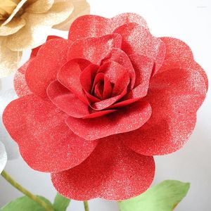 Fleurs décoratives de haute qualité en tissu brillant simulation de rose salon fleur exposition de jardin décor de jardin pour la cour de route de fête de jardin