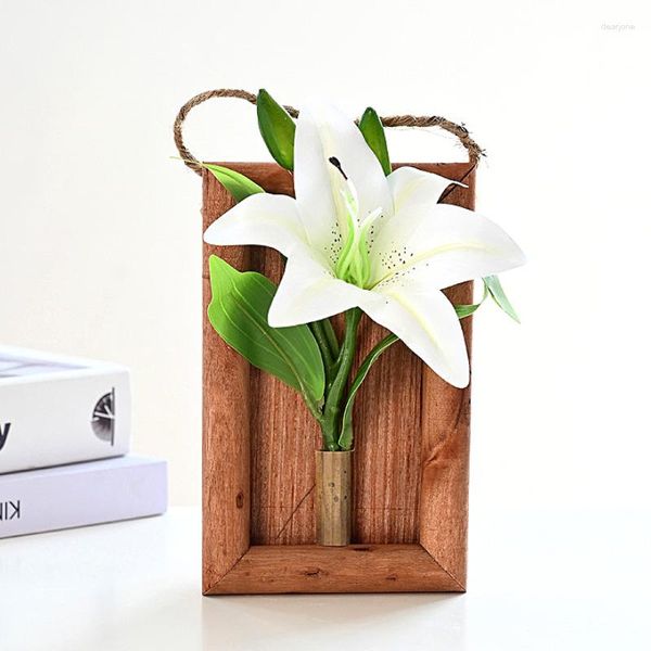 Flores decorativas de alta calidad para El jardín, bonsái montado en la pared, decoración del hogar, plantas en macetas simuladas falsas, adornos DIY