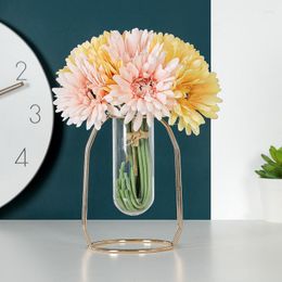 Decoratieve bloemen Hoge kwaliteit Gerbera Imitatie Home Decoratie Huwelijk Boquet Holder weg loodbloemwandsimulatie