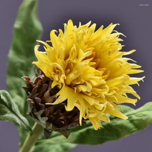 Fleurs décoratives haute qualité tige unique fleur de tournesol marguerites en soie artificielle accessoires de plantes de mariage chambre décoration de fête à la maison