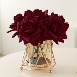 Decoratieve bloemen Hoge kwaliteit Super mooie rozenbos Kunstbloem Real Touch Home Decoratie Bruidsboeket Mariage Fake