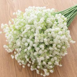 Fleurs décoratives de haute qualité blanc artificiel fleur gpsopsophile mini hydrangea bricolage pour le mariage de mariage babysbreath décor arrangement arrangement