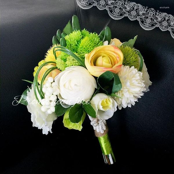 Fleurs décoratives haute simulation artificielle fleur succulente bouquet de mariée marié boutonnière mariage corsage forêt fête mariée tenant