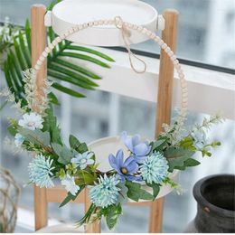 Flores decorativas que sostienen un ramo de flor de diente de león de Florencia, Camelia, medio anillo, flor de simulación, decoración del hogar, loto Artificial