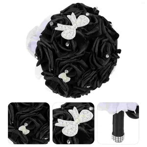 Flores decorativas que sostienen boda Bouquet Fawet Bride Bridal Artificial Crystal Simulation Bouquets