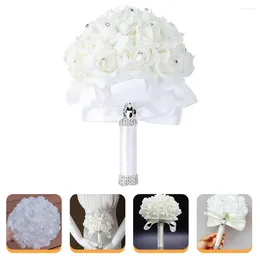 Des fleurs décoratives tenant des bouquets de bouquet de main de mariage pour les demoiselles d'honneur simulation de mariée artificielle