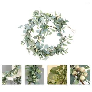 Fleurs décoratives Accessoires pour la maison Guirlande verte Verdure Eucalyptus Vignes La Bannière Feuilles Artificielles Guirlandes En Bois Faux Vigne Bébé