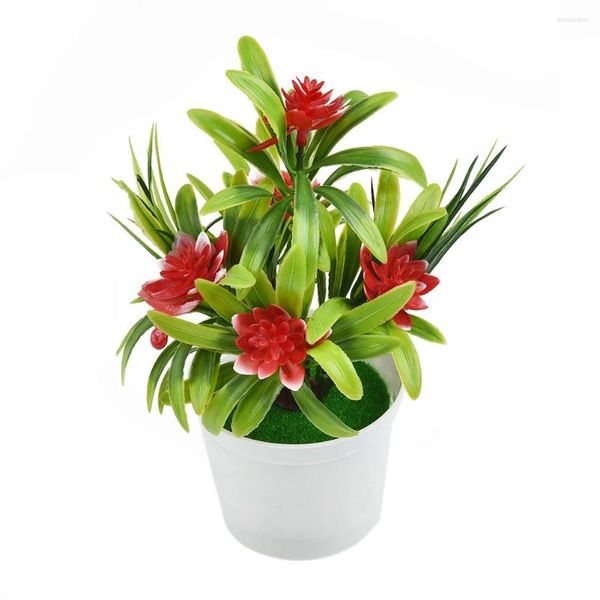 Fleurs décoratives maison artificielle bureau extérieur plante plastique Pot réaliste 5 couleurs familles avec jardin cadeaux fêtes