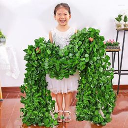 Decoratieve bloemen Home Decor Artificial Ivy Garland Fake Plants 2M Green Silk Leaf Vines voor bruiloftsfeest Outdoor Tuin Diy Wall