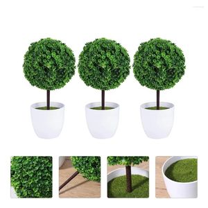 Decoratieve bloemen Home Decor Artificial Boxwood Balls Topiary Trees Greenery Plants (3 Pack)
