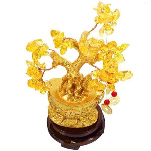 Fleurs décoratives décor de maison citrine macrocarpa cristal argent bononsaï arbre classique décoration ornement chinois chinois