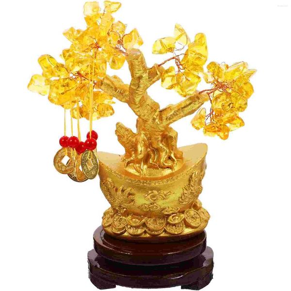 Fleurs décoratives décor de maison citrine macrocarpa classique de style décoration chanceuse arbre cristal arbre ornement de bonsaï