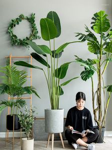 Fleurs décoratives décor à la maison grande plante arbre en pot Simulation Pot vert décoration de mariage de noël ornements de table modernes cadeau nordique