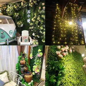 Fleurs décoratives décor à la maison en plastique Simulation pelouse plante artificielle fond mur vert décoration faux mariage