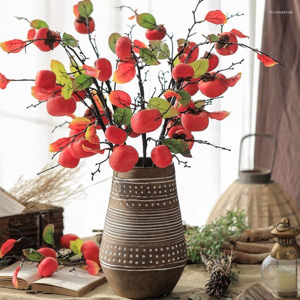 Fleurs décoratives décor à la maison rétro kaki Simulation artificielle décoration de mariage de noël ornements de table cadeaux nordiques modernes