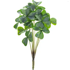 Fleurs décoratives décor de maison Shamrock Picks Artificial Leaf Plant imitation Party Decors Flower Flower Green DIY Arrangement Bouquet