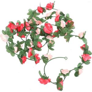 Fleurs décoratives de décoration intérieure Fleur Garland Rose Mariage Décoration artificielle Ornement de Noël Pvc