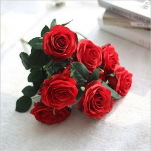 Fleurs décoratives décoration de la maison Rose Imitation fleur mariage Bouquet Festival fête semble bon et facile à gérer