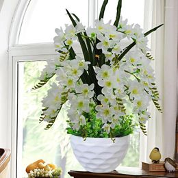Fleurs décoratives décorations de maison artificielle fleur papillon orchidées de plante en pot en pot
