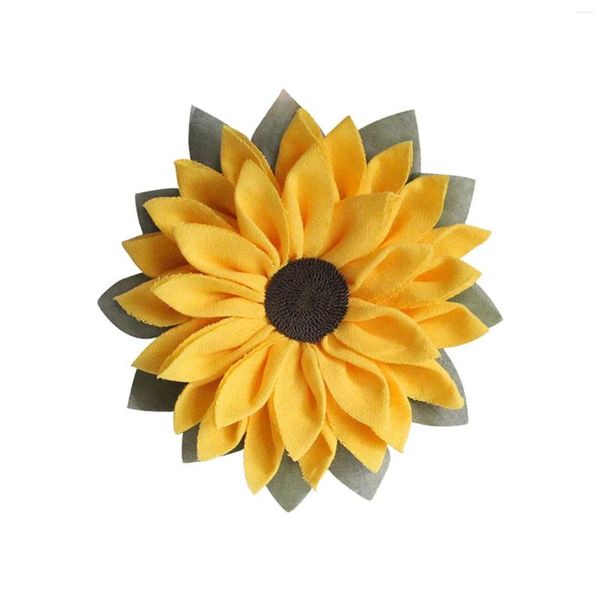 Panneau de porte en tissu avec fleurs décoratives, décoration de maison, couronne de printemps de tournesol, tenture murale avant de ferme