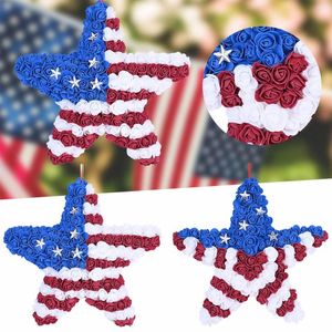 Fleurs décoratives Home Sweet Wreath Idyllic 4 juillet Patriotic Americana Handcrafted Memorial Day Grands arcs pour couronnes