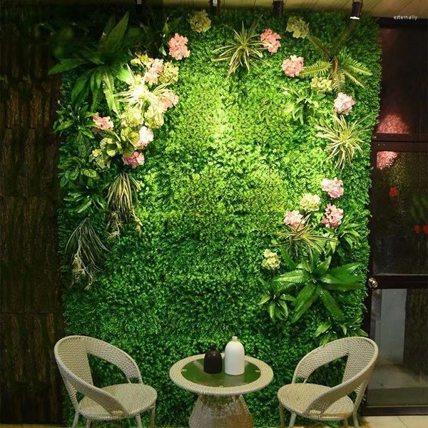 Fleurs décoratives maison plante pelouse extérieur gazon vert plastique plantes mur mariage toile de fond accessoires jardin El Store décor à la maison