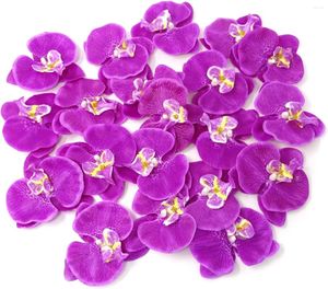 Fleurs décoratives Honbay 20pcs tissu papillon orchide fleuris