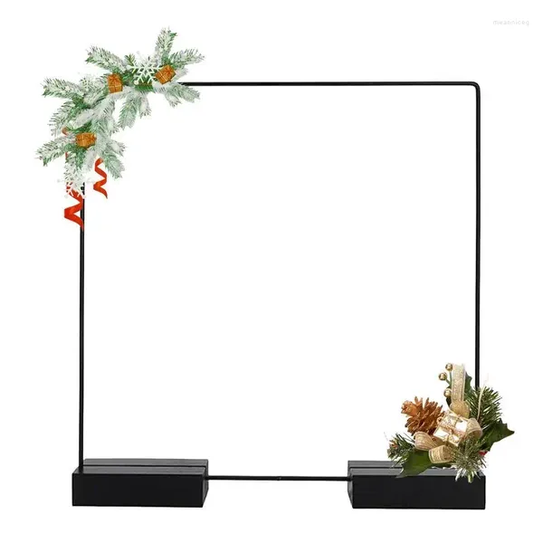 Centros de mesa de aro de flores decorativas para centro de mesa de boda con soporte, decoración de corona de mesa, soportes de madera, guirnalda de puerta de Navidad DIY