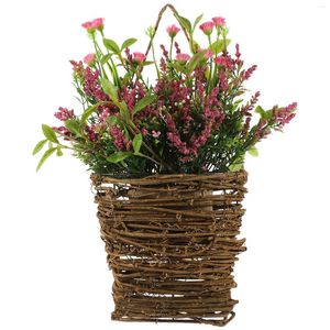 Fleurs décoratives Pots de plantes d'intérieur suspendus décor artificiel hortensia Bouquet panier plantes paniers d'intérieur ferme décorer rose