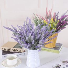 Fleurs décoratives HUIRAN Romantique Provence Lavande Vase De Fleurs De Mariage Pour La Décoration Intérieure Grain Artificiel Faux Plante
