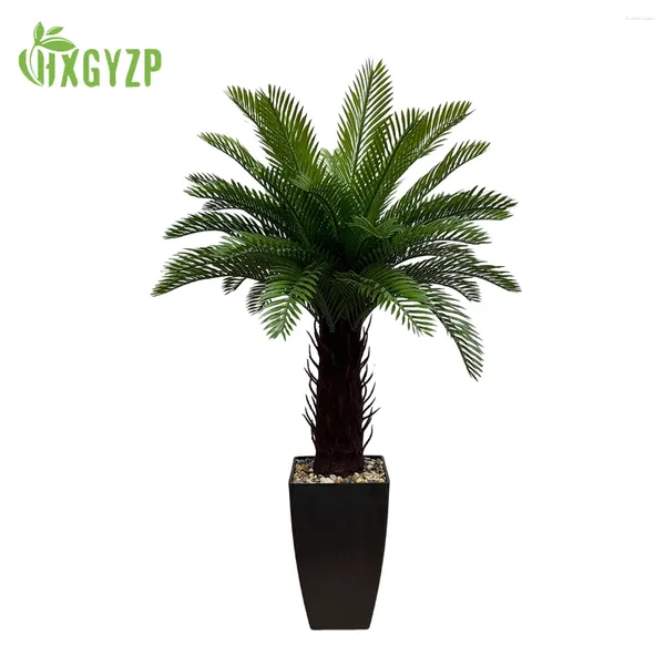 Flores decorativas hxgyzp planta de árbol de coco artificial palma tropical con decoración de macetas de plástico grandes plantas grandes en el hogar interiores al aire libre