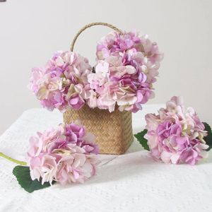 Fleurs décoratives hortensia fleur artificielle Bouquet de mariage jardin décoration extérieure soie violet faux maison noël organiser