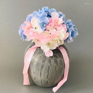 Decoratieve bloemen Hydrangea Artificial Flower Bouquet Wedding Bruid Huisdecoratie Pography Props bruidsmeisje zijden boog-knoop