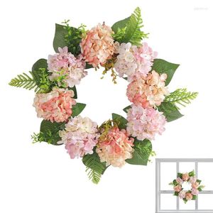 Decoratieve bloemen hortensia deurkrans 15,7 inch voor kunstmatige roze en paarse bloem voor bruiloft tuinmuur huisdecoratie