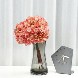 Decoratieve bloemen Hydrangea -hoofden met stengel diy bruiloft middelpunt Real Touch Lifelike Silk Artificial Flower Faux