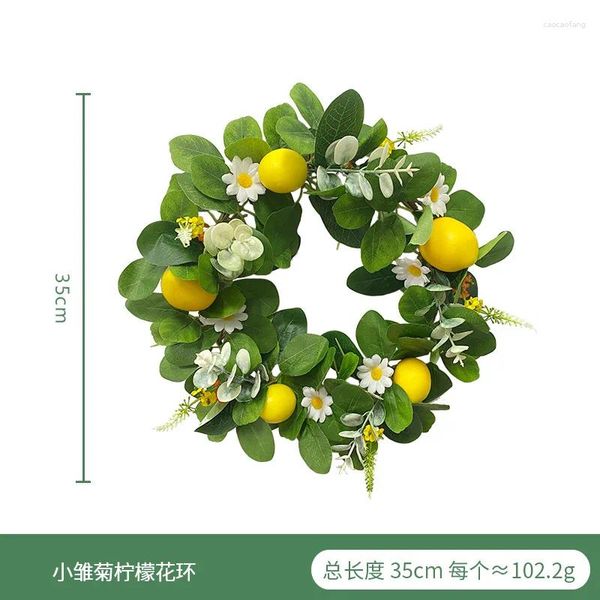 Fleurs décoratives Hortensia Simulation Garland Porte et fenêtre Cadeaux de décoration de la fenêtre Amosphère de Pâques pour le devant avec des œufs