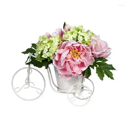 Decoratieve bloemen Hydrangea driewieler kunstmatige bloemstuk roze roze