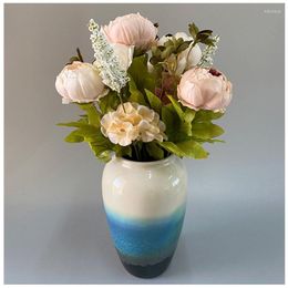 Decoratieve Bloemen Imitatie Bloem 13 Vork Grote Kop Bundel Pioen Woondecoratie Fles Binnen Vensterbank Buiten Kunstmatige Po