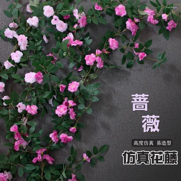 Fleurs décoratives imitation fleur de la rose Vine Décoration de mariage Ten Li Porte de fenêtre parfumée