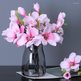 Decoratieve bloemen imitatie magnolia korte tak huis bruiloft outdoor pography rops bloem stand arrangement klede