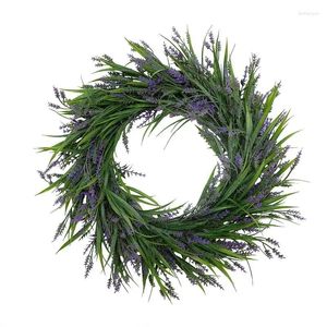 Fleurs décoratives en intérieur couronne de lavande artificielle couleur violette.Accessoires hawaïens Greenery Fall Decor Eucalyptus Garland Mini Wrea