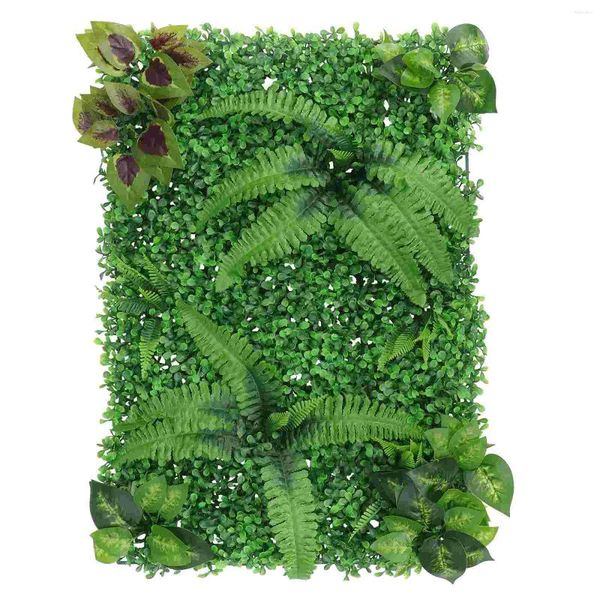 Fleurs décoratives pour mur d'intérieur, fond vert, Simulation de gazon, panneau de décoration en plastique artificiel, décoration de maison