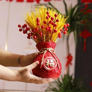 Fleurs décoratives décorations de blé intérieur décoration d'oreille tiges artificielles arrangement de fleurs séchées résine de sac chanceux vase