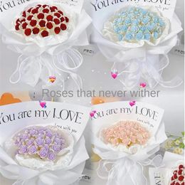 Fleurs décoratives injection moulage bouquet de matériau de matériel créativité créative rose romantique artificielle créative
